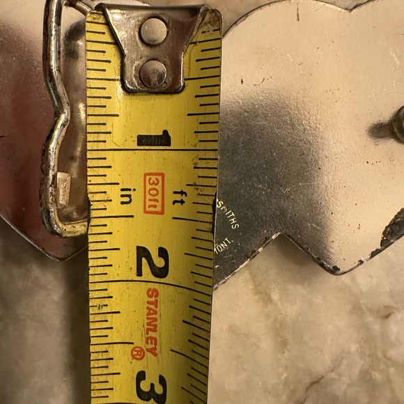 Vtg Montana Silversmiths Sterling silver plate Triple Heart 2Tone Belt Buckle - Picture 6 of 9